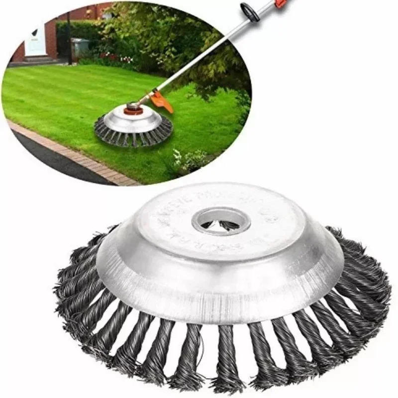 Description Picture 5 of itemCustomizable Steel Wire Wheel Garden Weed Brush Lawn Mower Grass Eater Trimmer Brush Cutter Tools Trimmer Head Weed Brush