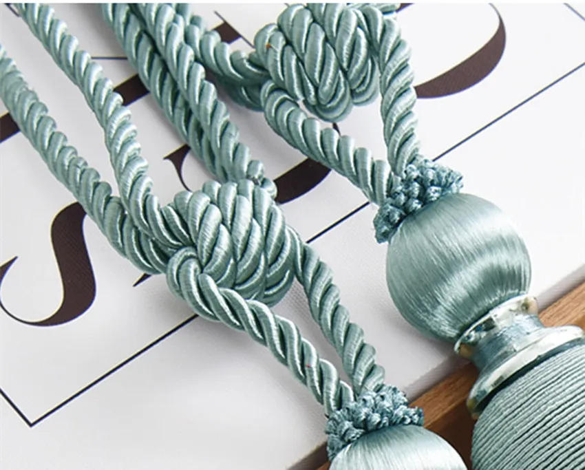 Description Picture 4 of item2Pcs/Pair Curtain Tassel Brush Fringe Tiebacks Hanging Belt Ball Ropes Hook Hanger Curtain Accessories Tie Back Strap Buckle