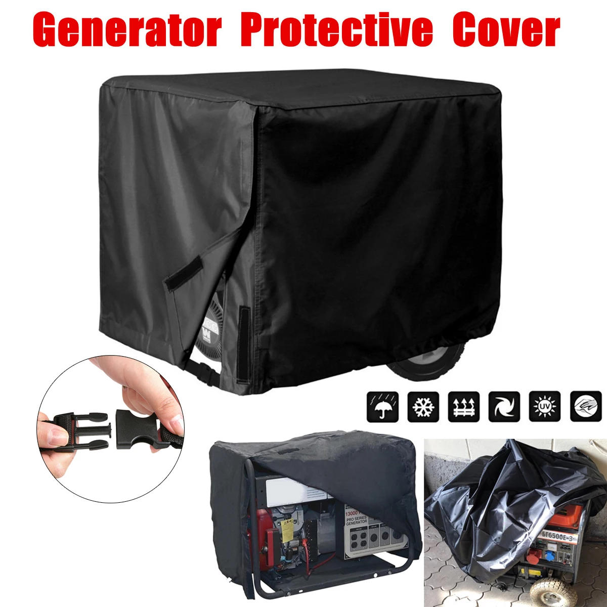 Description Picture 2 of itemBlack Generator Cover Windproof Protective Cover Canopy Shelter Waterproof Oxford Cloth All-Purpose Covers Accessories 3 Sizes