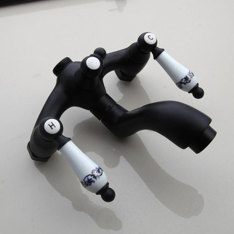 Description Picture 6 of itemYANKSMART Vintage Bathroom Black Wall Mounted 8 Inch Shower Set 3-functions Mixer Valve Faucet Set Rainfall Shower Mixer Tap Kit