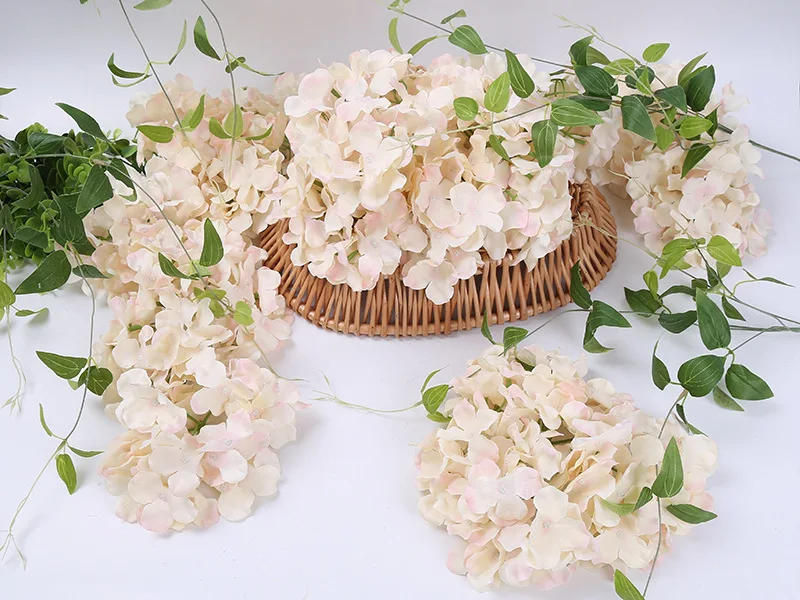 Description Picture 4 of item10PCS/Lot Colorful Hydrangea Flower Head Artificial Silk DIY Decorative Home Party Wedding Arch Background Wall Decorative Flowe
