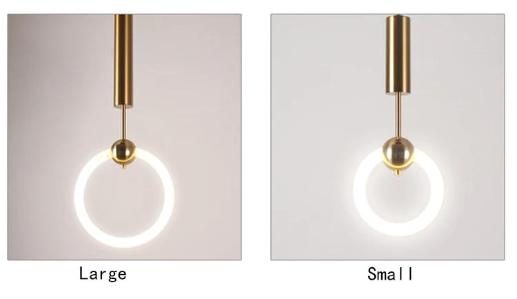 Description Picture 5 of itemModern Northern Europe Pendant Lamp Iron Glass Gold Hotel Room Parlor bedroom Spiral staircase Annulus Simple atmosphere LED