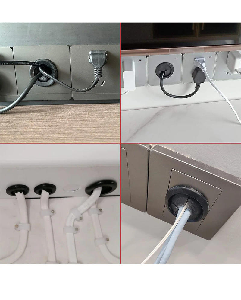 Description Picture 6 of itemFlexible Rubber Grommet for Cable Hole Cover, Wire Organizer, Cable Pass Through, Round Gasket Black