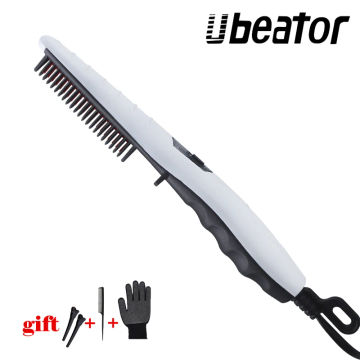 hair hot comb Straightening irons Fast Smoothing Electric Hair Straightener Brush Ceramic Heating pro