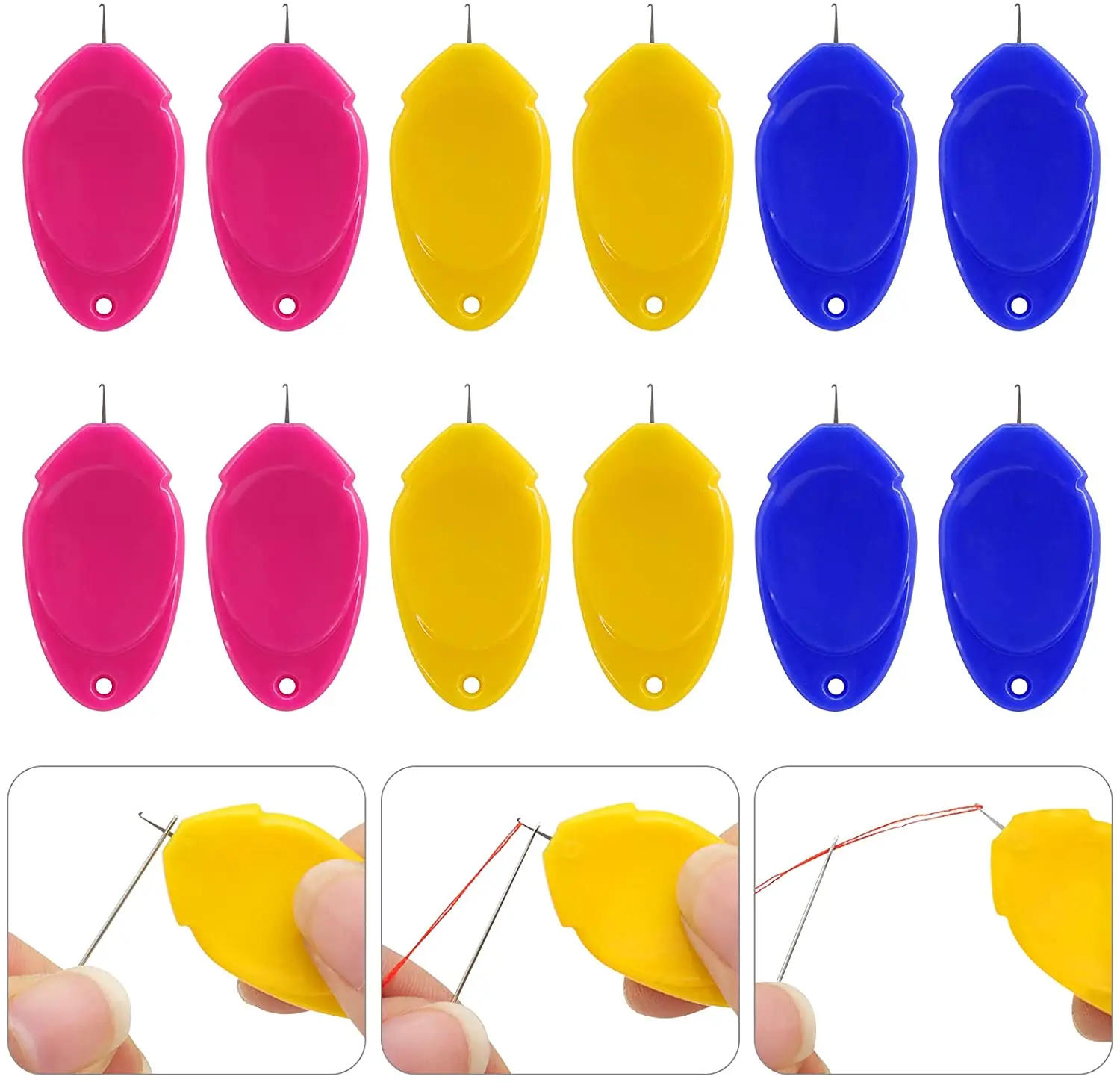 Description Picture 2 of item5/10/20Pcs Auto Needle Threader Elderly Guide Needle Threader Simple Device For DIY Machine Sewing Needle Work Cross-Stitch Tool