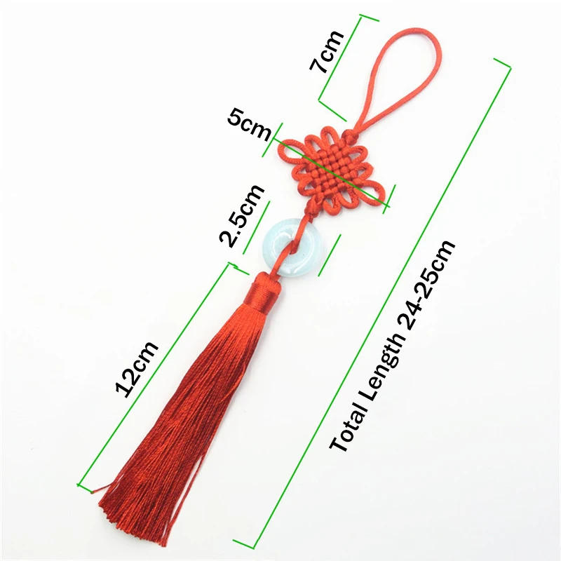 Description Picture 3 of item5Pcs Retro Chinese Knot Imitation Jade Tassels Fringe DIY Craft Knit Trim Jewelry Sachet Curtain Car Hang Gift Decor Accessories