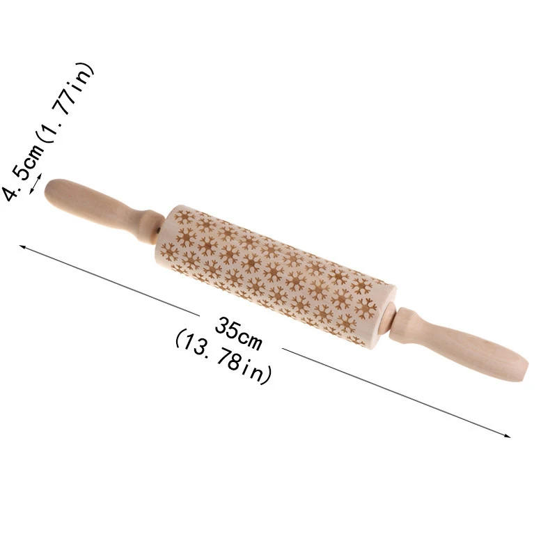 Description Picture 4 of item1PC Embossing Engraved Rolling Pin Baking Tool Cookie Fondant Cake Dough Roller Patterned Rolling Pin Kitchen Accessories