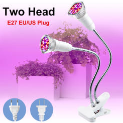 LED Desktop Clip Phyto Lamp 220V LED Plant Grow Light 18W 28W Full Spectrum Growth Bulbs Greenhouse Hydroponic System Grow Box