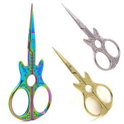 Guitar-Shaped Stainless Steel Tailor Scissors for Nail Art Sewing Embroidery Craft Crossstitch DIY Tools