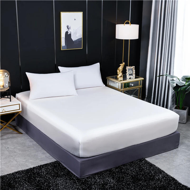 Description Picture 5 of itemNatural Mulberry Silk Fitted Sheet Four Corners With An Elastic Band Mattress Cover Solid Color Bed Sheet Fit Sheet