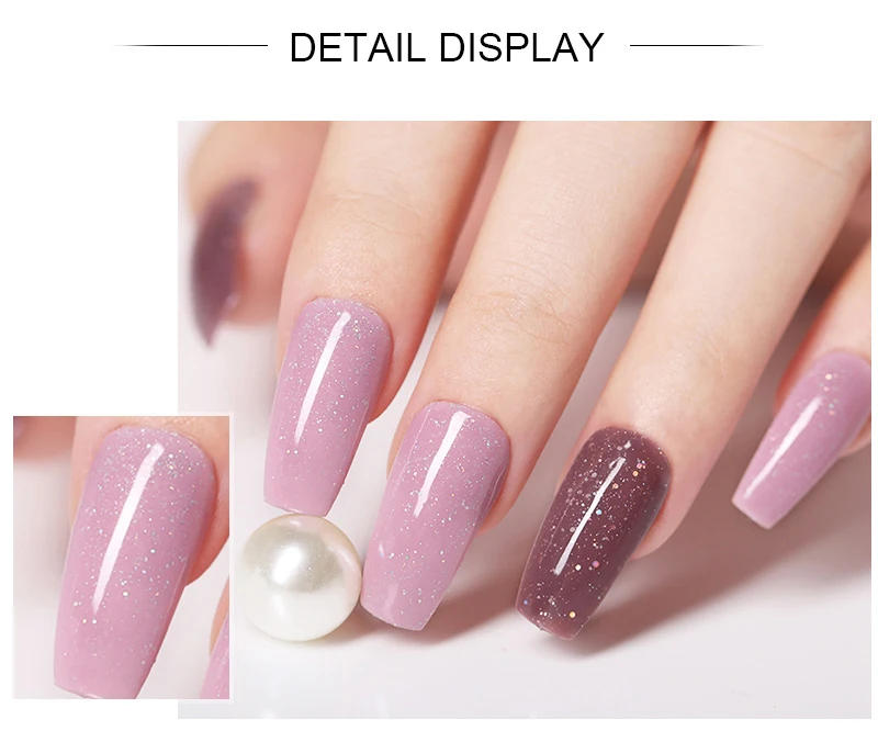 Description Picture 5 of item8.5ml Gel Nail Polish Semi Permanent Soak Off Glitter and Classic Varnish Needed LED&UV Lamp to Dry and Base & Top Coat lacquer
