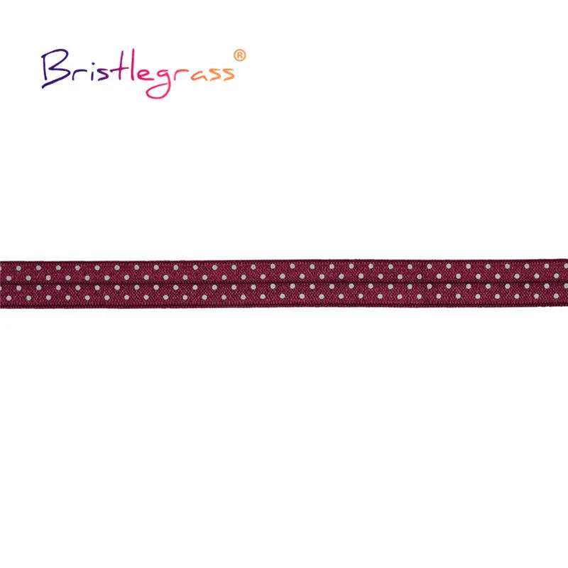 Description Picture 4 of itemBRISTLEGRASS 2 5 10 Yard 5/8" 15mm Dot Print Fold Over Elastics FOE Spandex Satin Band Hair Tie Headband Dress Sewing Trim