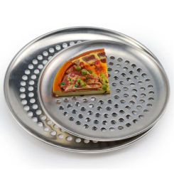 Aluminum Pans with Holes Non-Stick Round Pizza Baking Tray Plate Bakery pizza tools oven outdoor mesh metal net pizza oven