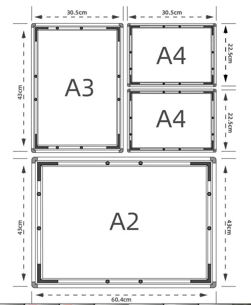 Description Picture 2 of itemA4 led lighted electronic restaurant menu board publicity led light glass led light ad material