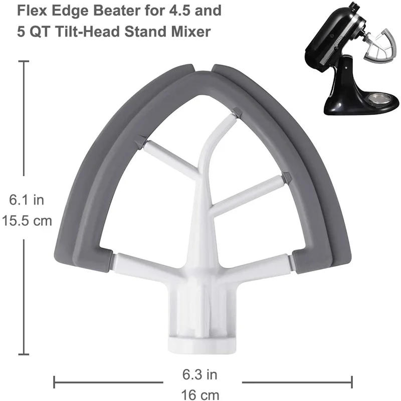 Description Picture 3 of itemFlex Edge Beater For Kitchenaid Tilt-head Stand Mixer, 4.5-5 Quart Flat Agitator Paddle Bowl Spatula With Elastic Silicone