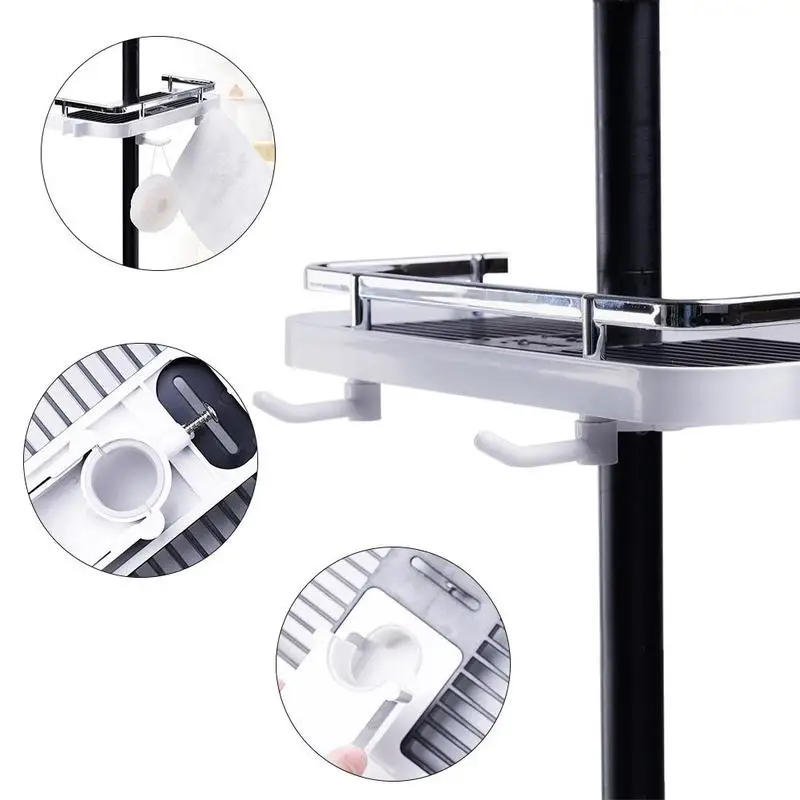 Description Picture 2 of itemHair Dryer Holde Non-punching Shower Tray Rack Bathroom Elevator Rod Sprayer Base Faucet Accessories Sprinkler Storage Rack Tray