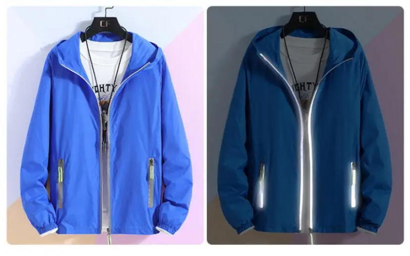 Description Picture 5 of itemMen Women Teens Quick Dry Anti-UV Thin Ultra-Light Reflective Camping Hiking Fishing Running Jacket Skin Coat Windbreaker S-7XL