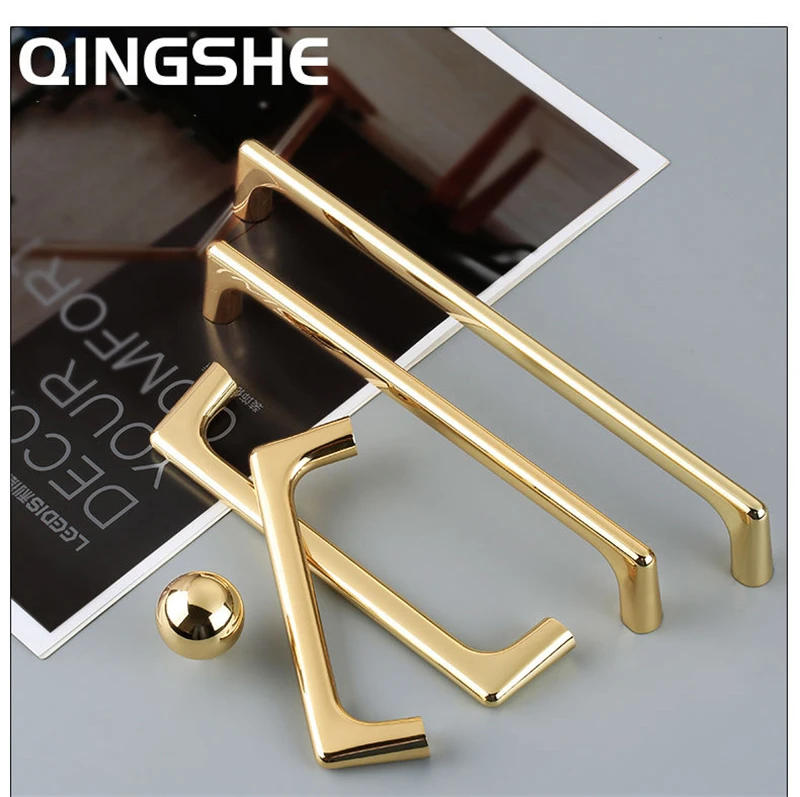 Description Picture 3 of itemLight Luxury Rose Gold Cabinet Door Handles Zinc Alloy Living Room Cupboard Door Handle Drawer Knobs Furniture Handle Hardware