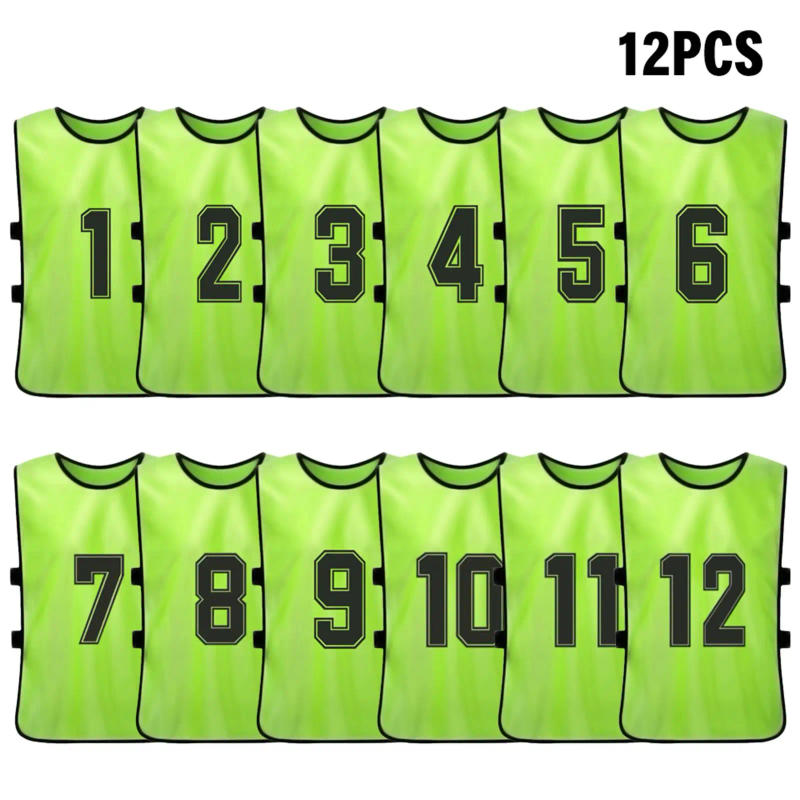 Description Picture 5 of item6/12 PCS Adults Soccer Pinnies Quick Drying Football Team Jerseys Sports Soccer Team Training Numbered Bibs Practice Sports Vest