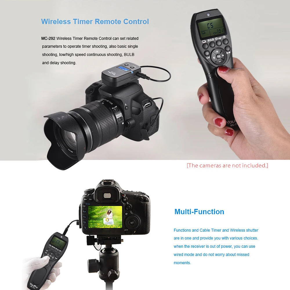 Description Picture 5 of itemYouPro MC-292 DC0/DC2/N3/S2/E3 2.4G Wireless Remote Control LCD Timer Shutter Release Channels for Iconic Brand/Iconic Brand/Nikon/Fujifilm etc