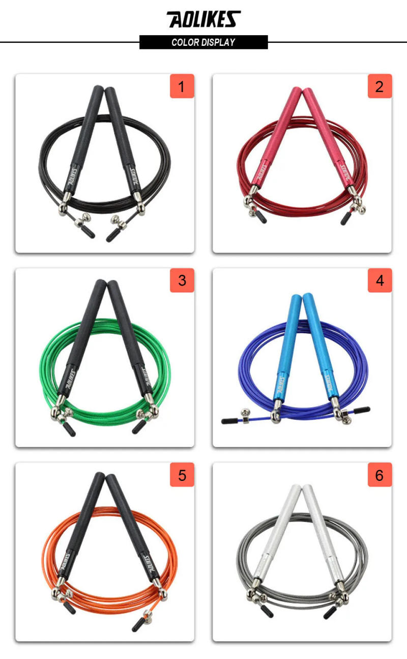 Description Picture 6 of itemAOLIKES Crossfit Jump Rope Professional Speed Bearing Skipping Fitness Workout Training Equipement MMA Boxing Home Exercise