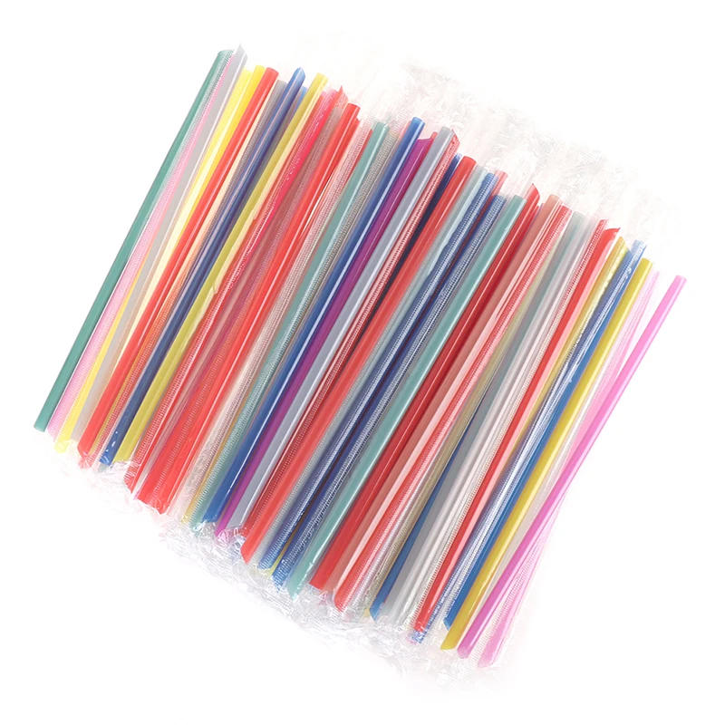Description Picture 3 of item100Pc Clear Individually Wrapped Drink PP Straws Drink Straws Party Supplies Disposable Plastic Straws Birthday Celebration