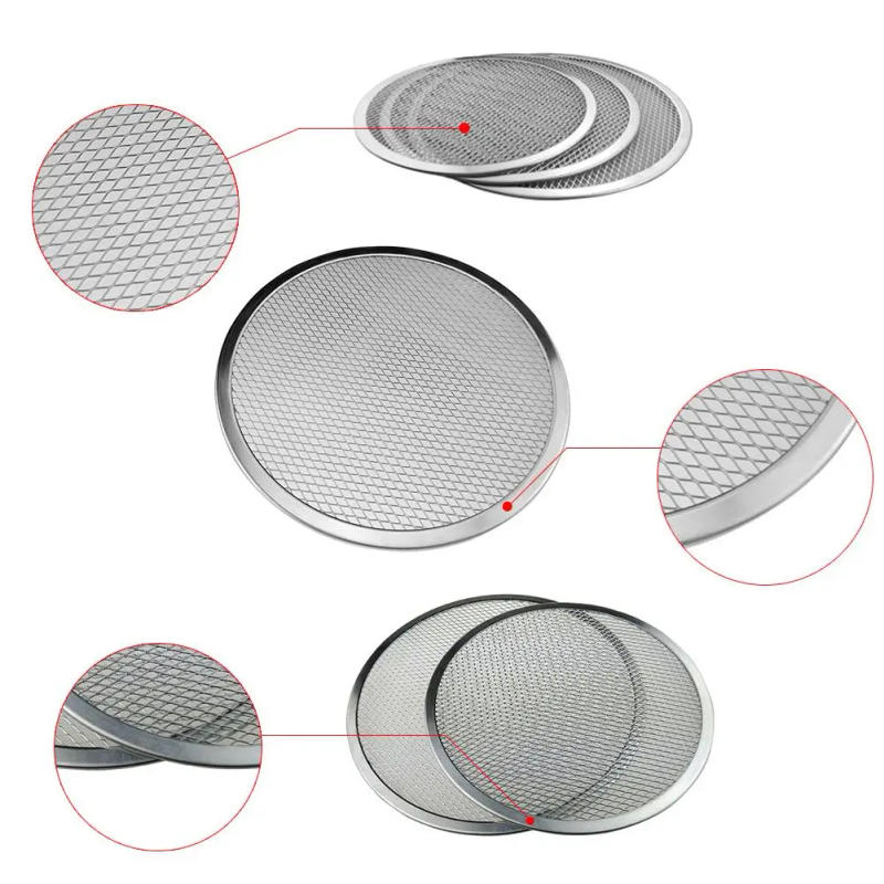 Description Picture 5 of itemHot 6/7/8/9/10/11/12/13/16-22 Inch Aluminum Thicken Non-stick Net Round Pizza Mesh Pan Baking Tray Kitchen Tool new