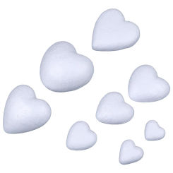 10pcs Polystyrene Styrofoam Foam Ball White Craft Heart-shaped For DIY Christmas Party Decoration Supplies Gifts 3.5-10cm