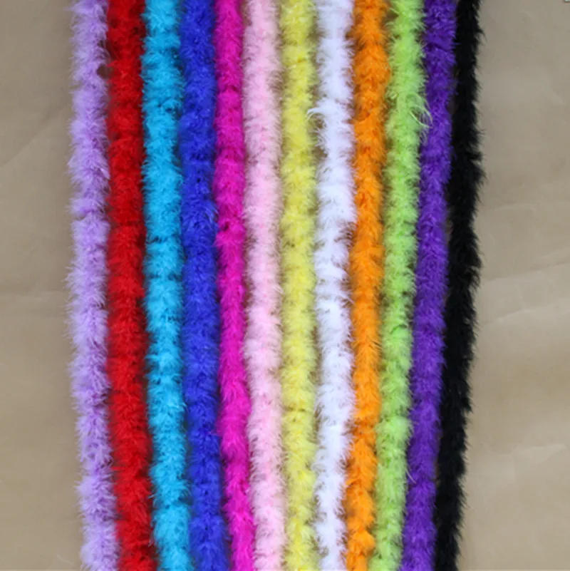 Description Picture 2 of itemTurkey Feather Boa Fluffy Plumas Rope Scarf Clothes Costumes Wedding Decoration Performance Dance Ostrich Plume Slim 2 Meters