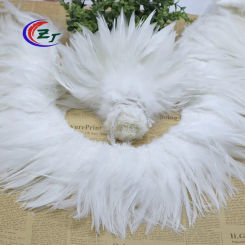 900PCS White Rooster Feathers  6-8" Hackle Feather Strung DIY Chicken Feather  Plume Jewelry  Costume Hat Party Mask Decoration