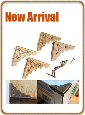 Description Picture 3 of item4Pcs/set Left & Right Woodcarving Decal Corner Applique Frame Door Wall Furniture Decorative Figurines Wooden Miniatures 13x7cm