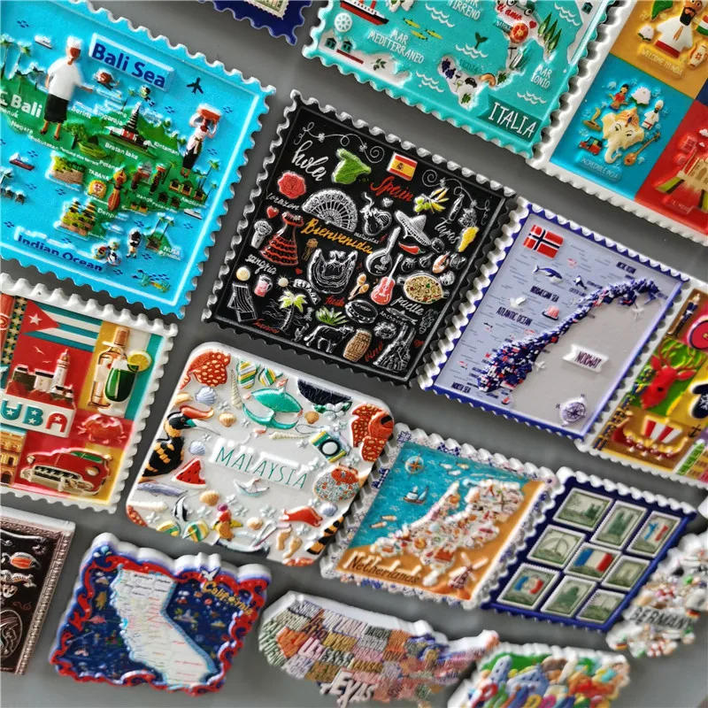 Description Picture 4 of itemWorld Tourism Fridge Magnets Japan USA Australia Philippines Holland Spain Netherlands Sweden Malaysia Refrigerator Stickers