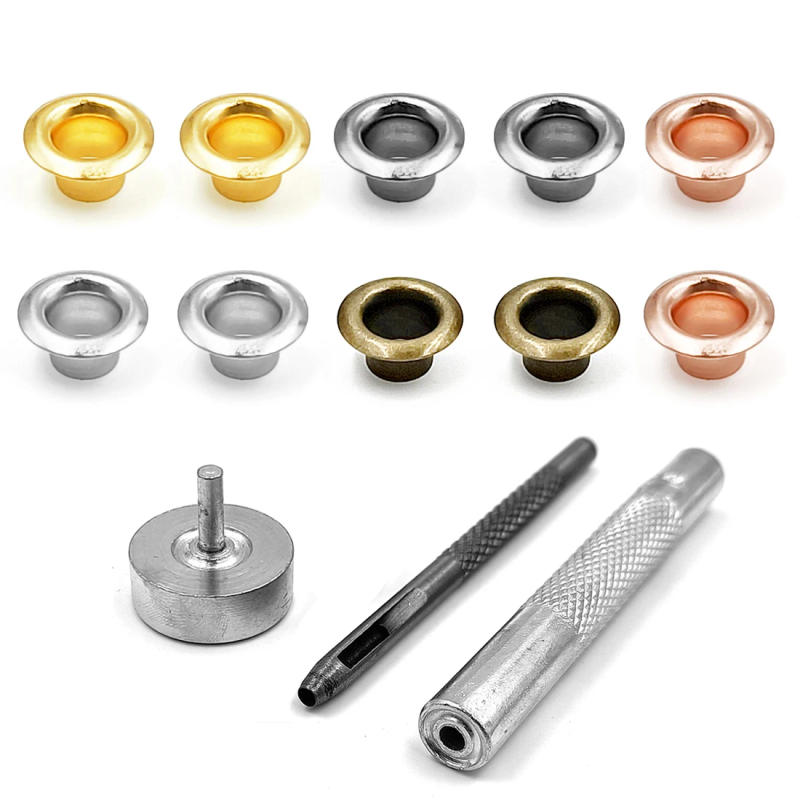 Description Picture 4 of item200pcs 5mm Hole Metal Eyelets Grommets with Washer Set Tool Punch Diy Leathercraft Accessories Shoes Belt Cap Bag Tags Clothes