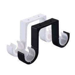 2pcs Double Curtain Rod Brackets Window Hardware Hook Holder Hanger Home Decor E7CB