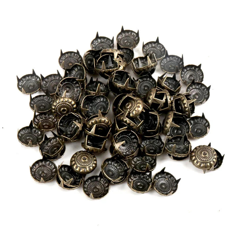 Description Picture 6 of item50pcs Mixed Round Metal Bronze Four Fastener Brads Spikes Scrapbooking Embellishment Crafts Pushpin Studs Decoration 11mm