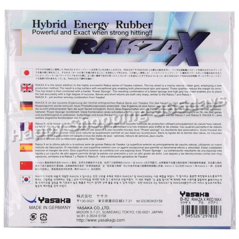Description Picture 3 of itemYASAKA RAKZA X SOFT (RAKZAX, RKX SOFT) Table Tennis Rubber Pips-In Yasaka Original Ping Pong Sponge Tenis De Mesa