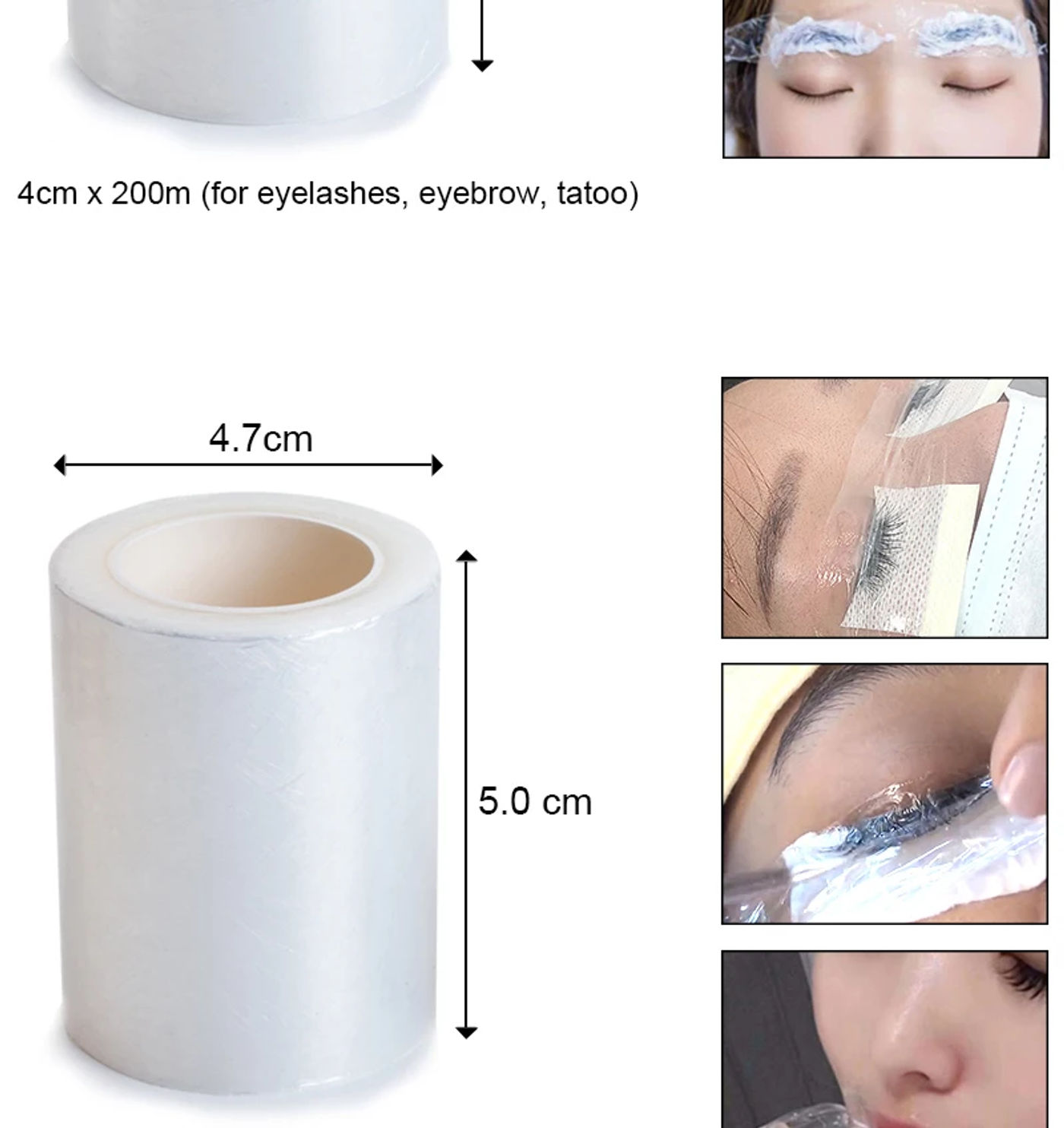 Description Picture 3 of item200m/Roll Clear Makeup Film Lip Eyebrow Tattoo Wrap Cover Eyelash Extension Glue Remover Lash Perm Lifting Film Microblade Tool