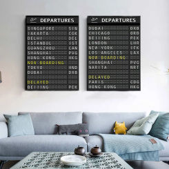 AIRPORT BOARD Destination Board Posters and Prints , Travel Board Quote Art Canvas Painting Pictures Honeymoon Travel Decoration