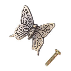 1pc Vintage Knob Handle Butterfly Pull Knob Furniture Hasp Latch Door Handles Cupboard Cabinet Knobs Drawer Pull Home Decoration