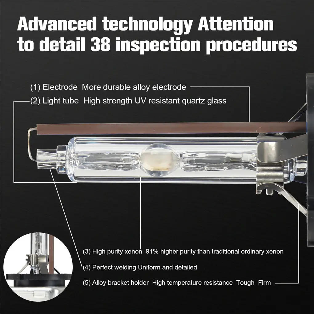 Description Picture 6 of item2PCS Cars Auto D3S D3R D3C 4300K 6000K 8000K 35W CBI HID Xenonc Beam Headlight Lamp OEM Replacement Bulb Headlamp White Bulbs