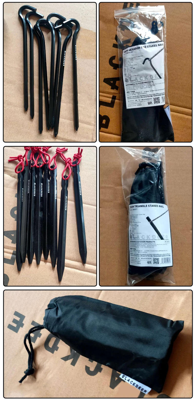 Description Picture 2 of itemBLACKDEER 8pcs Camping Tent Pegs Aluminum Alloy Tent Nail Hiking Hook Nail Tent Stake guy line Wind rope buckle accessories