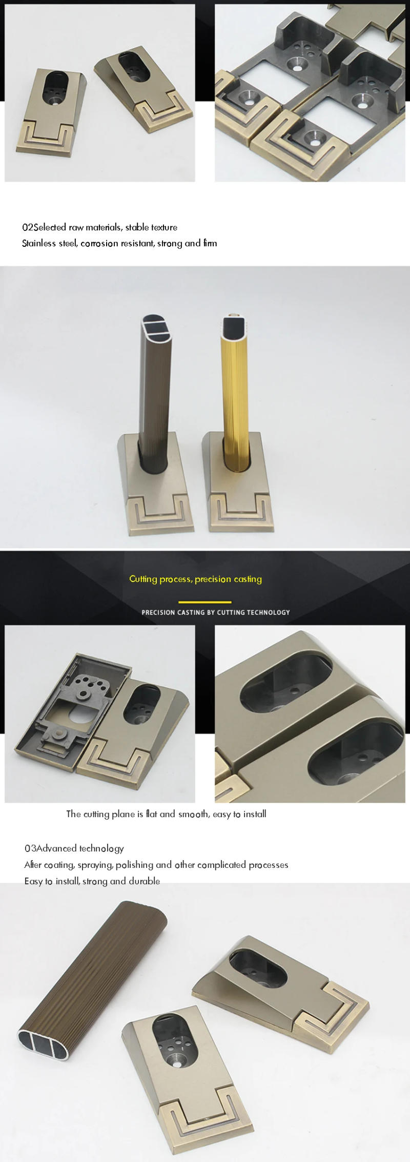 Description Picture 4 of item1PC Closet Rod End Supports 16mm Oval Shape Wardrobe Closet Rod Bracket Shower Curtain Rod Pole End Supports Sockets Flange