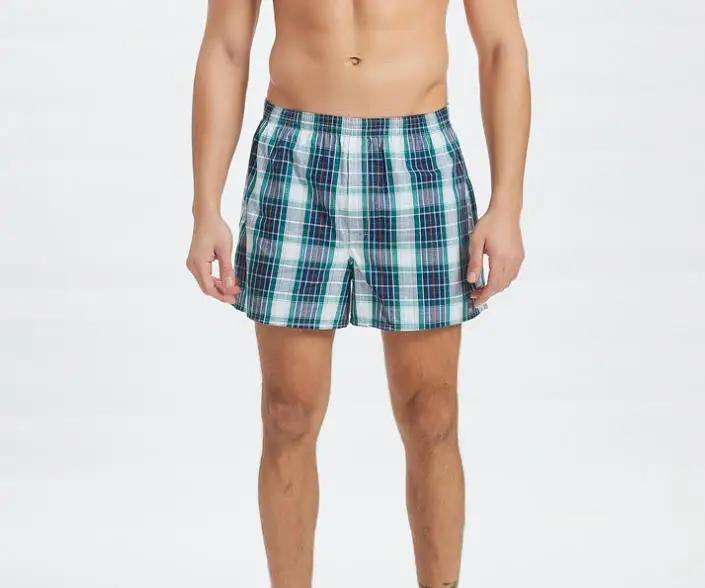 Description Picture 6 of item3 Pack Men's Cotton Shorts Knit Trunks Plaid Woven Mid Waist Underwear Plus Size Pants Coton Boxershorts Men