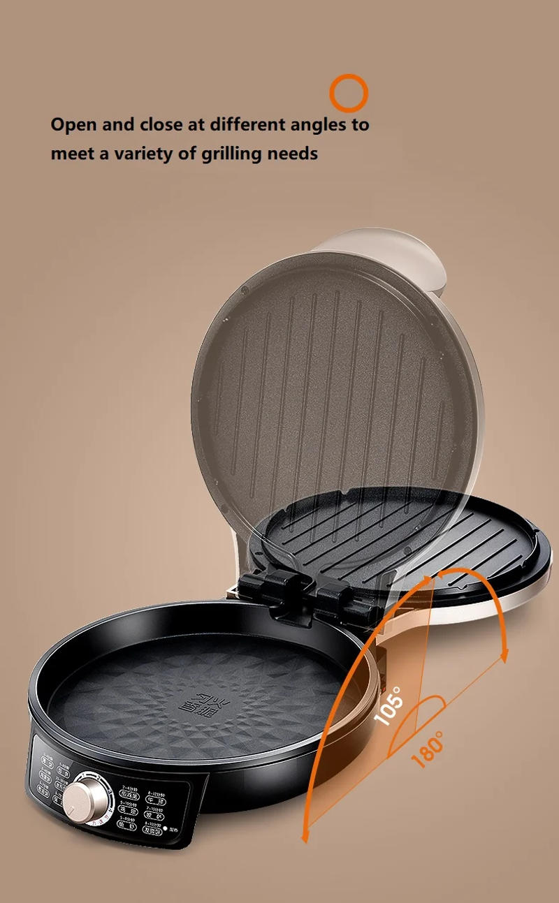 Description Picture 5 of item220V Household Electric Crepe Maker Automatic Pizza Pancake Baking Pan 2 Sides Heating Multi Cooker Frying Pot Pan