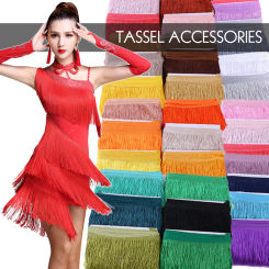 10/20 Yards 15cm Width Fringe Trim Lace Tassel Sequin Ribbon Sew Latin Dress Stage Garment/Dancer Dress/Curtain Decor DIY Fabric