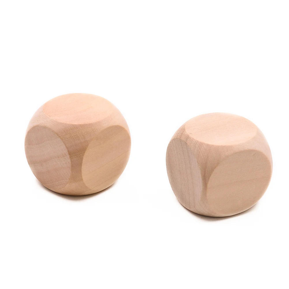 Description Picture 6 of item40mm 6 Sided Blank Wood Dice Wooden DIY Crafts Party Family Game Printing Engraving Kid Toys Cube Dice Entertainment Accessories