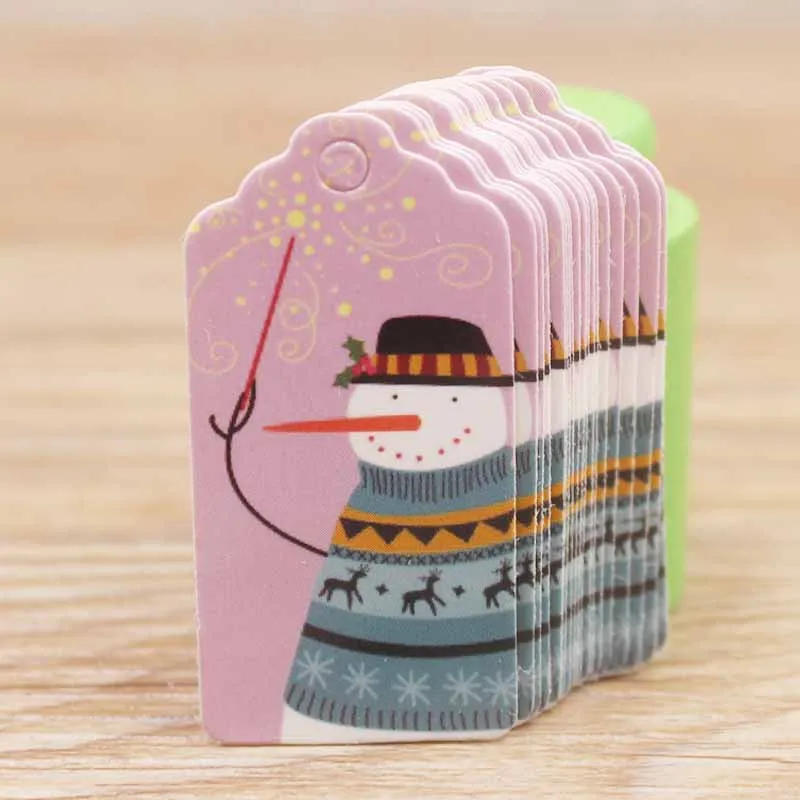 Description Picture 5 of item100PC/ white /kraft printed merry christmas and happy new year Gift Tags For Birthday Cake Party Price Garment Label Hang tag