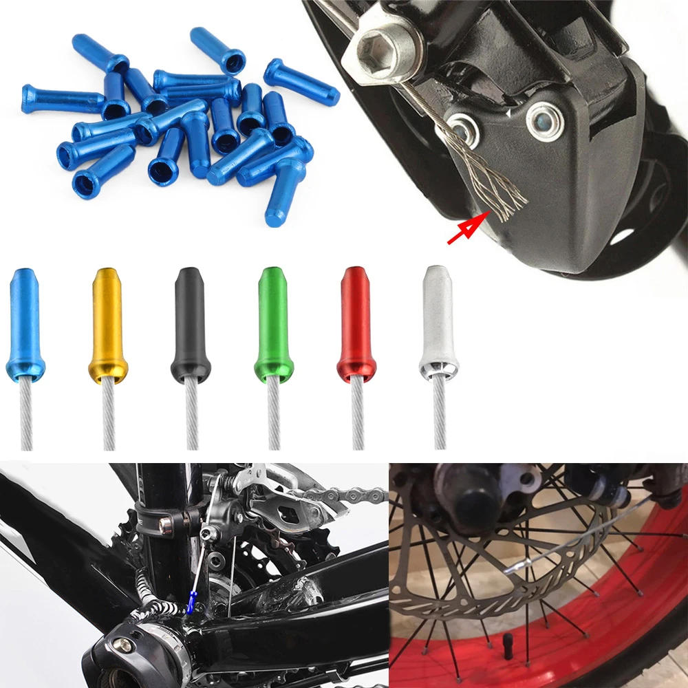 Description Picture 4 of item20/50/100PCS bicycle brake line aluminum alloy tail cover 7-color brake accessories shifter pressure internal cable end cap
