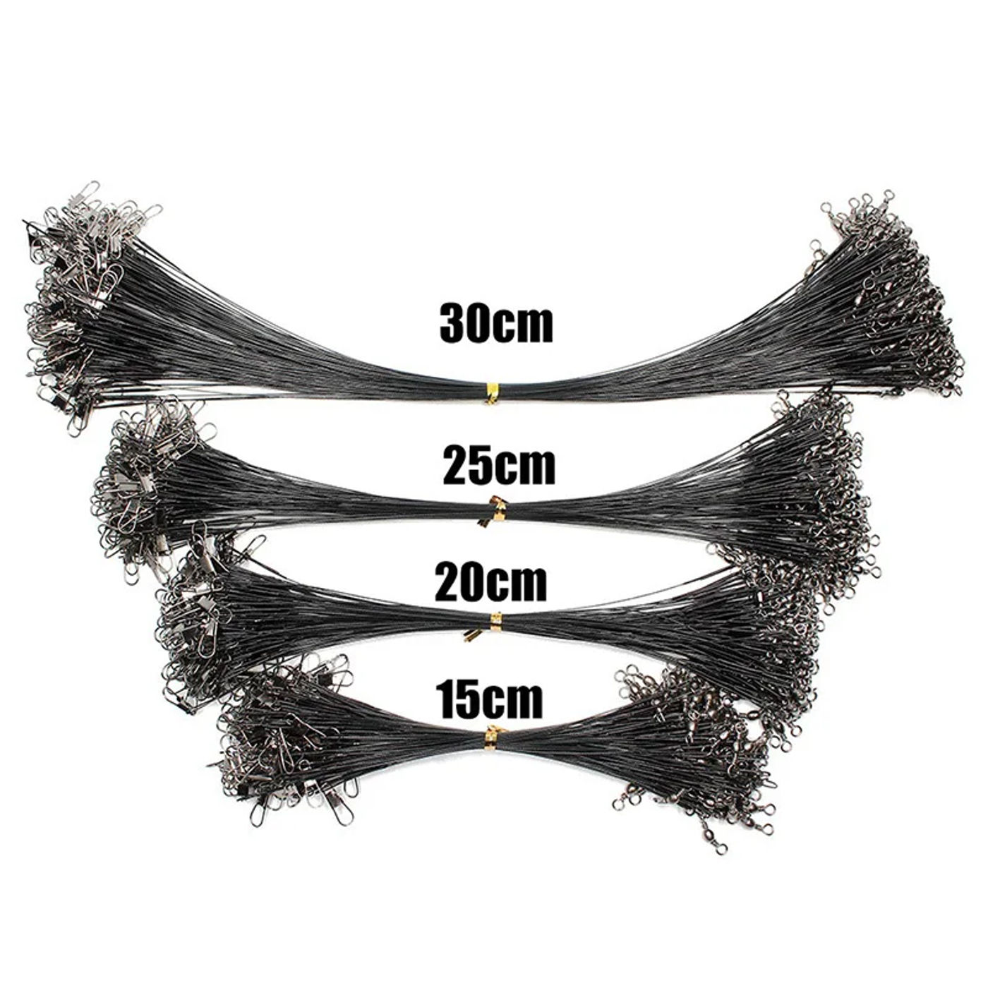 Description Picture 2 of itemAorace 20PCS Anti Bite Steel Fishing Line Steel Wire Leader With Swivel Fishing Accessory Lead Core Leash Fishing Wire 15CM-50CM