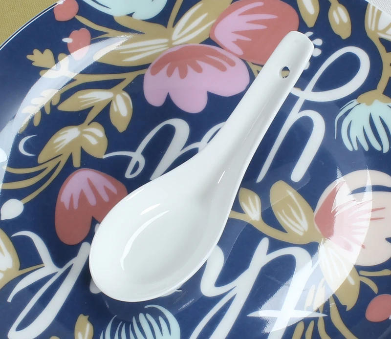 Description Picture 4 of item6pcs Set Plain White Bone Ceramic Spoon  Kis Soup Spoon, Korean Ice Cream Ladle, Porcelain Dinner Baby China Chinese Rice Scoop